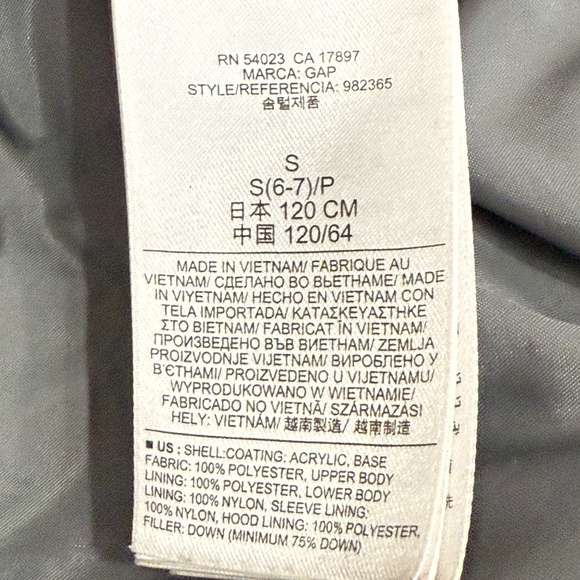 Gap Kids Down Puffer Cold Weather Navy Coat Insulated Fleece Hood Warm Kid S 6-7 - Picture 15 of 15